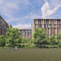 Artist impression of UQ's new student residence complex. 